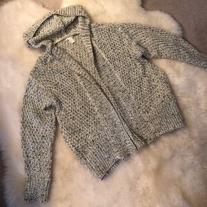 H&M Gray Knit Hooded Cardigan